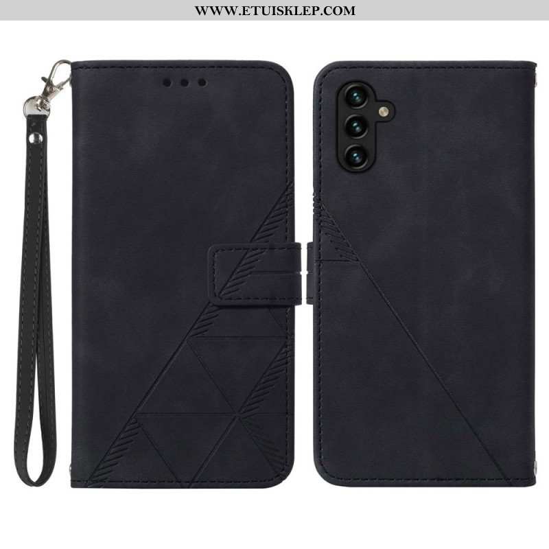 Etui Folio do Samsung Galaxy A54 5G z Łańcuch Trójkąty Paska